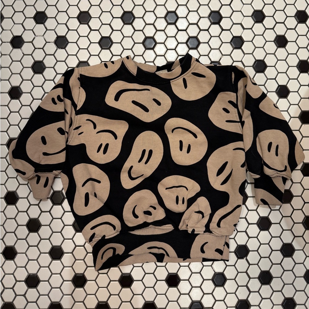 Molo Black and Tan Graphic Sweater